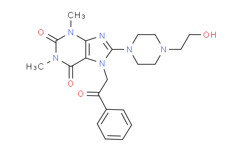 CAS No. 476481-64-8, 8-(4-(2-Hydroxyethyl)piperazin-1-yl)-1,3-dimethyl-7-(2-oxo-2-phenylethyl)-1H-purine-2,6(3H,7H)-dione