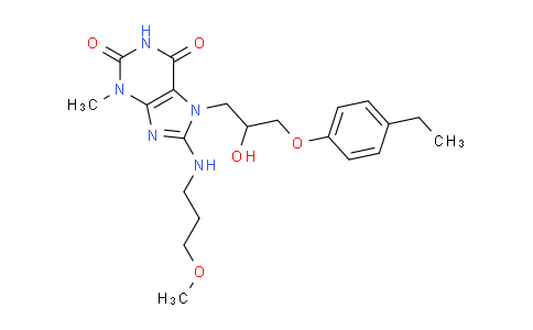 CAS No. 476479-90-0, 7-(3-(4-Ethylphenoxy)-2-hydroxypropyl)-8-((3-methoxypropyl)amino)-3-methyl-1H-purine-2,6(3H,7H)-dione