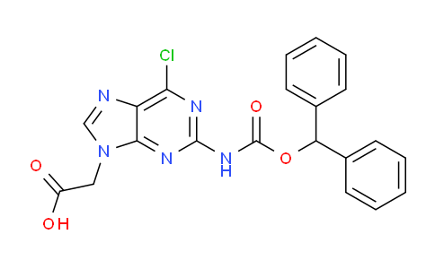 CAS No. 1951439-75-0, 2-(2-(((Benzhydryloxy)carbonyl)amino)-6-chloro-9H-purin-9-yl)acetic acid