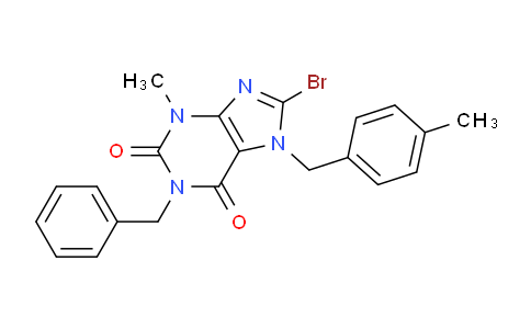 CAS No. 332905-07-4, 1-Benzyl-8-bromo-3-methyl-7-(4-methylbenzyl)-1H-purine-2,6(3H,7H)-dione