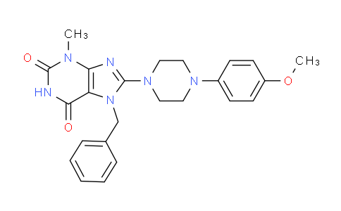 CAS No. 331666-83-2, 7-Benzyl-8-(4-(4-methoxyphenyl)piperazin-1-yl)-3-methyl-1H-purine-2,6(3H,7H)-dione