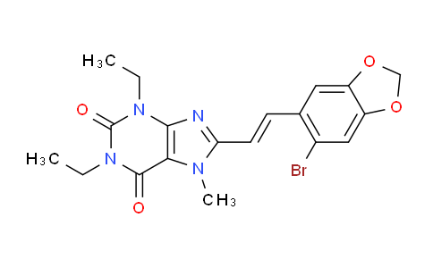 CAS No. 155271-89-9, (E)-8-(2-(6-Bromobenzo[d][1,3]dioxol-5-yl)vinyl)-1,3-diethyl-7-methyl-1H-purine-2,6(3H,7H)-dione