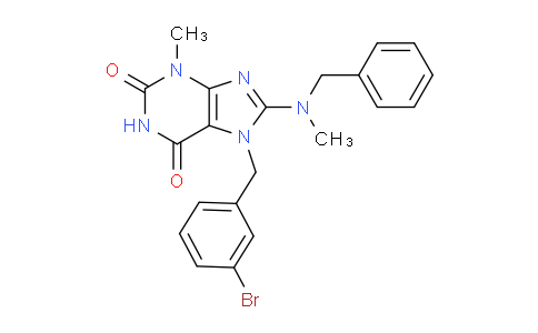 CAS No. 332905-00-7, 8-(Benzyl(methyl)amino)-7-(3-bromobenzyl)-3-methyl-1H-purine-2,6(3H,7H)-dione