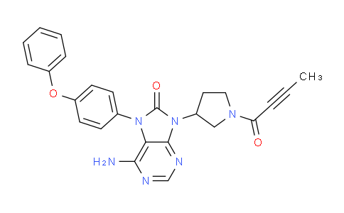 CAS No. 1351636-25-3, 6-Amino-9-(1-(but-2-ynoyl)pyrrolidin-3-yl)-7-(4-phenoxyphenyl)-7H-purin-8(9H)-one