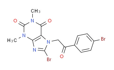 CAS No. 19977-30-1, 8-Bromo-7-(2-(4-bromophenyl)-2-oxoethyl)-1,3-dimethyl-1H-purine-2,6(3H,7H)-dione