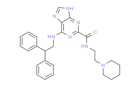 CAS No. 313345-11-8, 6-((2,2-Diphenylethyl)amino)-N-(2-(piperidin-1-yl)ethyl)-9H-purine-2-carboxamide