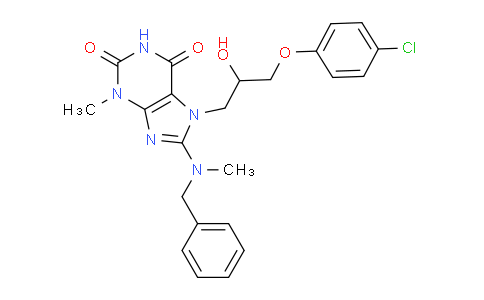 CAS No. 332904-84-4, 8-(Benzyl(methyl)amino)-7-(3-(4-chlorophenoxy)-2-hydroxypropyl)-3-methyl-1H-purine-2,6(3H,7H)-dione