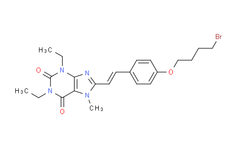 CAS No. 155272-07-4, (E)-8-(4-(4-Bromobutoxy)styryl)-1,3-diethyl-7-methyl-1H-purine-2,6(3H,7H)-dione
