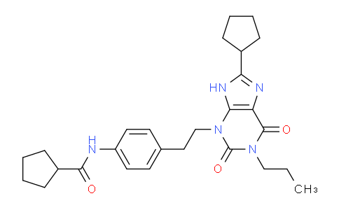 CAS No. 151451-10-4, N-(4-(2-(8-Cyclopentyl-2,6-dioxo-1-propyl-1H-purin-3(2H,6H,9H)-yl)ethyl)phenyl)cyclopentanecarboxamide