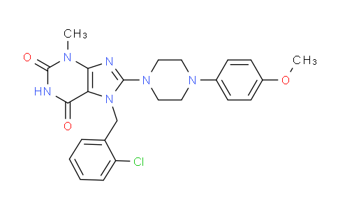 CAS No. 476481-81-9, 7-(2-Chlorobenzyl)-8-(4-(4-methoxyphenyl)piperazin-1-yl)-3-methyl-1H-purine-2,6(3H,7H)-dione