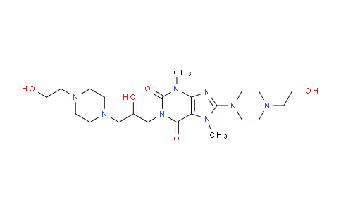 CAS No. 69408-12-4, 1-(2-Hydroxy-3-(4-(2-hydroxyethyl)piperazin-1-yl)propyl)-8-(4-(2-hydroxyethyl)piperazin-1-yl)-3,7-dimethyl-1H-purine-2,6(3H,7H)-dione