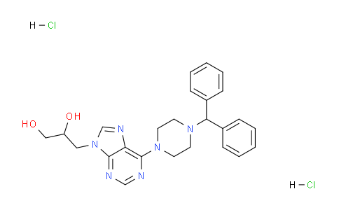 CAS No. 37506-74-4, 3-(6-(4-Benzhydrylpiperazin-1-yl)-9H-purin-9-yl)propane-1,2-diol dihydrochloride