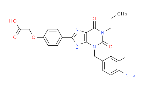 CAS No. 112533-64-9, 2-(4-(3-(4-Amino-3-iodobenzyl)-2,6-dioxo-1-propyl-2,3,6,9-tetrahydro-1H-purin-8-yl)phenoxy)acetic acid