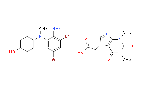 CAS No. 96989-76-3, 4-((2-amino-3,5-dibromobenzyl)amino)cyclohexan-1-ol 2-(1,3-dimethyl-2,6-dioxo-1,2,3,6-tetrahydro-7H-purin-7-yl)acetic acid