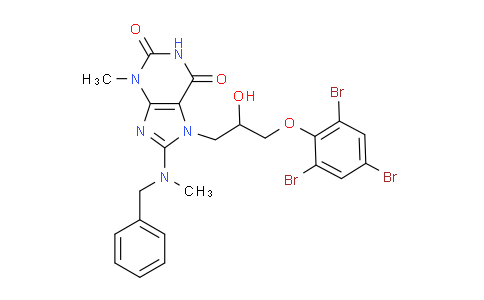 CAS No. 477333-64-5, 8-(Benzyl(methyl)amino)-7-(2-hydroxy-3-(2,4,6-tribromophenoxy)propyl)-3-methyl-1H-purine-2,6(3H,7H)-dione