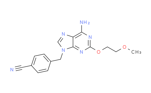 CAS No. 927822-41-1, 4-((6-amino-2-(2-methoxyethoxy)-9H-purin-9-yl)methyl)benzonitrile