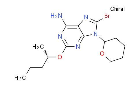 CAS No. 1050497-14-7, 8-bromo-2-(((S)-pentan-2-yl)oxy)-9-(tetrahydro-2H-pyran-2-yl)-9H-purin-6-amine