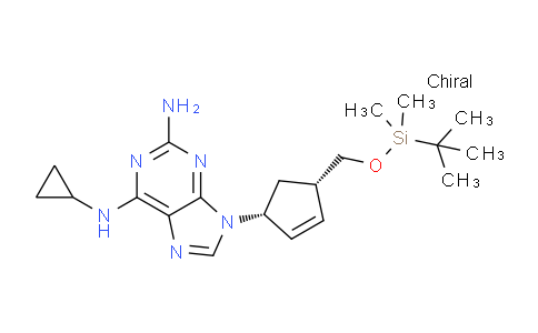 CAS No. 1446418-44-5, 9-((1R,4S)-4-(((tert-butyldimethylsilyl)oxy)methyl)cyclopent-2-en-1-yl)-N6-cyclopropyl-9H-purine-2,6-diamine