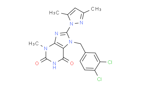 1019100-13-0 | 7-(3,4-dichlorobenzyl)-8-(3,5-dimethyl-1H-pyrazol-1-yl)-3-methyl-3,7-dihydro-1H-purine-2,6-dione