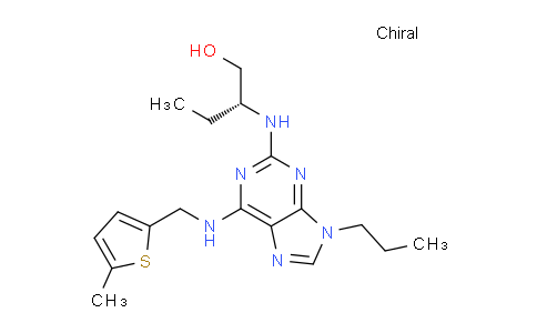 CAS No. 1402821-41-3, (R)-2-((6-(((5-methylthiophen-2-yl)methyl)amino)-9-propyl-9H-purin-2-yl)amino)butan-1-ol