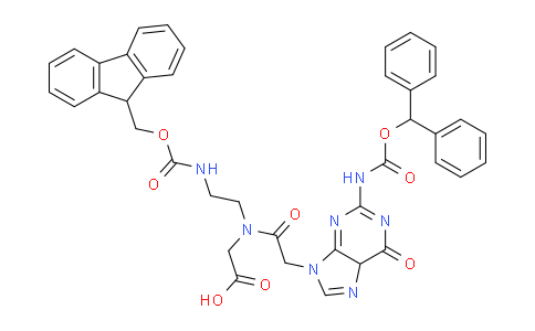 CAS No. 186046-83-3, N-(2-((((9H-fluoren-9-yl)methoxy)carbonyl)amino)ethyl)-N-(2-(2-(((benzhydryloxy)carbonyl)amino)-6-oxo-5,6-dihydro-9H-purin-9-yl)acetyl)glycine