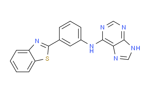 CAS No. 920519-49-9, N-(3-(Benzo[d]thiazol-2-yl)phenyl)-9H-purin-6-amine