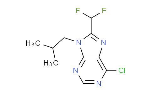 CAS No. 1707585-92-9, 6-Chloro-8-(difluoromethyl)-9-isobutyl-9H-purine
