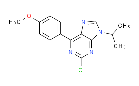 CAS No. 537802-52-1, 2-Chloro-9-isopropyl-6-(4-methoxyphenyl)-9H-purine