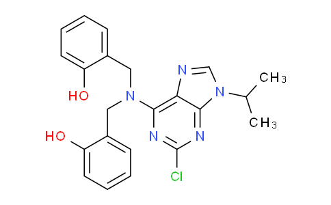 CAS No. 1076199-83-1, 2,2'-(((2-Chloro-9-isopropyl-9H-purin-6-yl)azanediyl)bis(methylene))diphenol