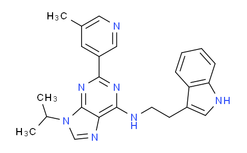 CAS No. 1227634-69-6, N-(2-(1H-Indol-3-yl)ethyl)-9-isopropyl-2-(5-methylpyridin-3-yl)-9H-purin-6-amine