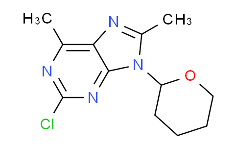 CAS No. 838821-23-1, 2-Chloro-6,8-dimethyl-9-(tetrahydro-2H-pyran-2-yl)-9H-purine