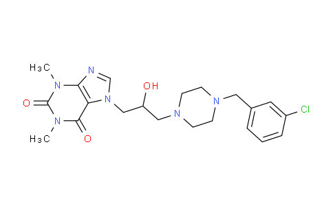 CAS No. 19972-01-1, 7-(3-(4-(3-Chlorobenzyl)piperazin-1-yl)-2-hydroxypropyl)-1,3-dimethyl-1H-purine-2,6(3H,7H)-dione