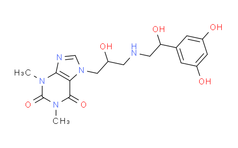 CAS No. 62401-99-4, 7-(3-((2-(3,5-Dihydroxyphenyl)-2-hydroxyethyl)amino)-2-hydroxypropyl)-1,3-dimethyl-1H-purine-2,6(3H,7H)-dione
