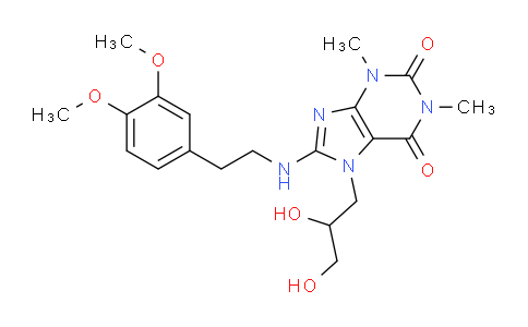 MC776658 | 78960-48-2 | 7-(2,3-Dihydroxypropyl)-8-((3,4-dimethoxyphenethyl)amino)-1,3-dimethyl-1H-purine-2,6(3H,7H)-dione