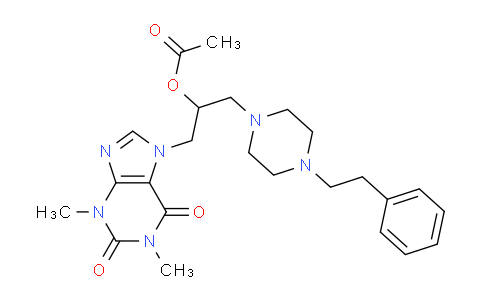 CAS No. 19977-18-5, 1-(1,3-Dimethyl-2,6-dioxo-2,3-dihydro-1H-purin-7(6H)-yl)-3-(4-phenethylpiperazin-1-yl)propan-2-yl acetate
