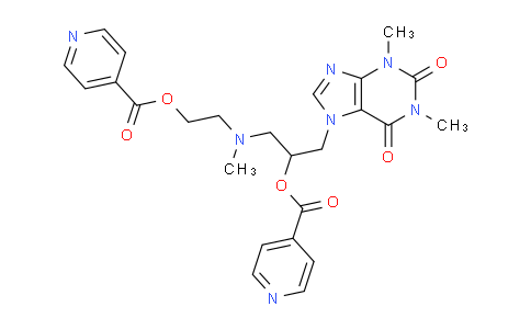 CAS No. 51920-69-5, 2-((3-(1,3-Dimethyl-2,6-dioxo-2,3-dihydro-1H-purin-7(6H)-yl)-2-(isonicotinoyloxy)propyl)(methyl)amino)ethyl isonicotinate