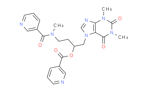 CAS No. 51920-68-4, 1-(1,3-Dimethyl-2,6-dioxo-2,3-dihydro-1H-purin-7(6H)-yl)-4-(N-methylnicotinamido)butan-2-yl nicotinate