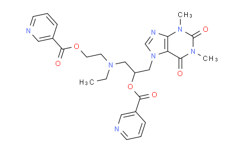 CAS No. 51920-70-8, 2-((3-(1,3-Dimethyl-2,6-dioxo-2,3-dihydro-1H-purin-7(6H)-yl)-2-(nicotinoyloxy)propyl)(ethyl)amino)ethyl nicotinate