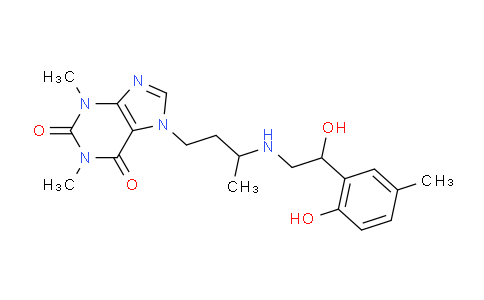 CAS No. 73908-77-7, 7-(3-((2-Hydroxy-2-(2-hydroxy-5-methylphenyl)ethyl)amino)butyl)-1,3-dimethyl-1H-purine-2,6(3H,7H)-dione