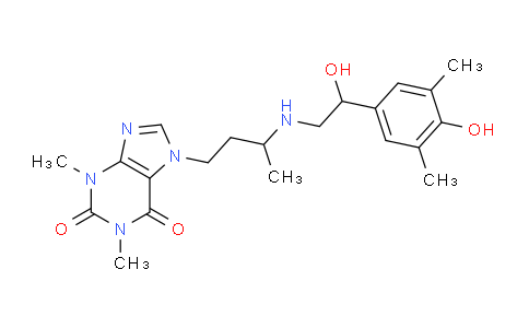 CAS No. 62401-93-8, 7-(3-((2-Hydroxy-2-(4-hydroxy-3,5-dimethylphenyl)ethyl)amino)butyl)-1,3-dimethyl-1H-purine-2,6(3H,7H)-dione