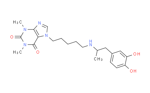 CAS No. 62401-71-2, 7-(5-((1-(3,4-Dihydroxyphenyl)propan-2-yl)amino)pentyl)-1,3-dimethyl-1H-purine-2,6(3H,7H)-dione