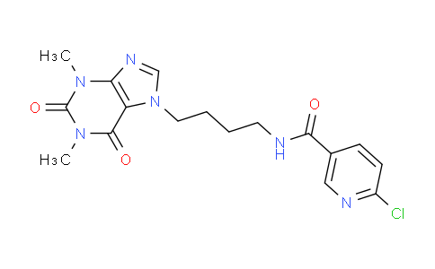 CAS No. 70454-37-4, 6-Chloro-N-(4-(1,3-dimethyl-2,6-dioxo-2,3-dihydro-1H-purin-7(6H)-yl)butyl)nicotinamide
