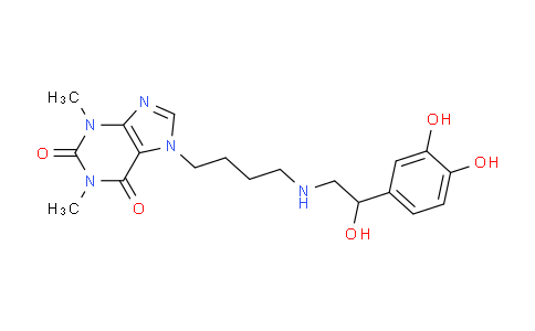 CAS No. 62401-94-9, 7-(4-((2-(3,4-Dihydroxyphenyl)-2-hydroxyethyl)amino)butyl)-1,3-dimethyl-1H-purine-2,6(3H,7H)-dione