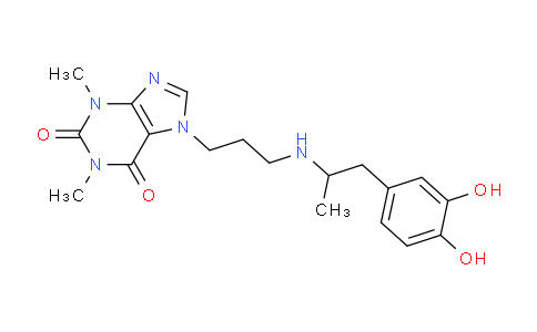CAS No. 74051-78-8, 7-(3-((1-(3,4-Dihydroxyphenyl)propan-2-yl)amino)propyl)-1,3-dimethyl-1H-purine-2,6(3H,7H)-dione