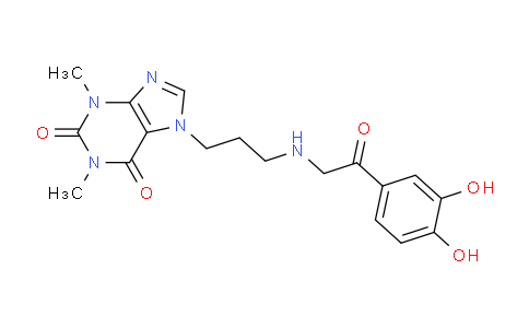 CAS No. 62402-12-4, 7-(3-((2-(3,4-Dihydroxyphenyl)-2-oxoethyl)amino)propyl)-1,3-dimethyl-1H-purine-2,6(3H,7H)-dione