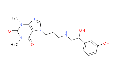 CAS No. 62401-82-5, 7-(3-((2-Hydroxy-2-(3-hydroxyphenyl)ethyl)amino)propyl)-1,3-dimethyl-1H-purine-2,6(3H,7H)-dione