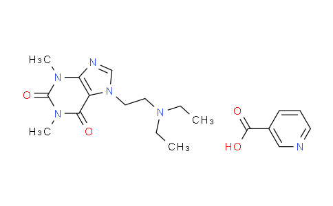 CAS No. 111298-53-4, 7-(2-(Diethylamino)ethyl)-1,3-dimethyl-1H-purine-2,6(3H,7H)-dione nicotinate
