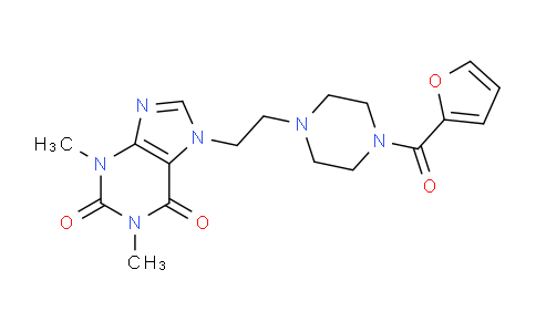 CAS No. 86071-02-5, 7-(2-(4-(Furan-2-carbonyl)piperazin-1-yl)ethyl)-1,3-dimethyl-1H-purine-2,6(3H,7H)-dione