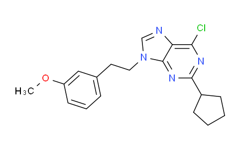 CAS No. 834894-17-6, 6-Chloro-2-cyclopentyl-9-(3-methoxyphenethyl)-9H-purine