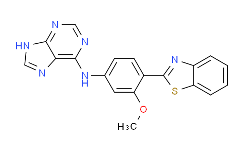 CAS No. 920519-76-2, N-(4-(Benzo[d]thiazol-2-yl)-3-methoxyphenyl)-9H-purin-6-amine